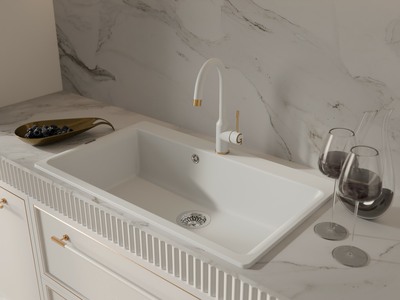 Rivelato Смеситель для кухни Garda U-обр. D-35мм brina/oro арт.1923502 brina oro