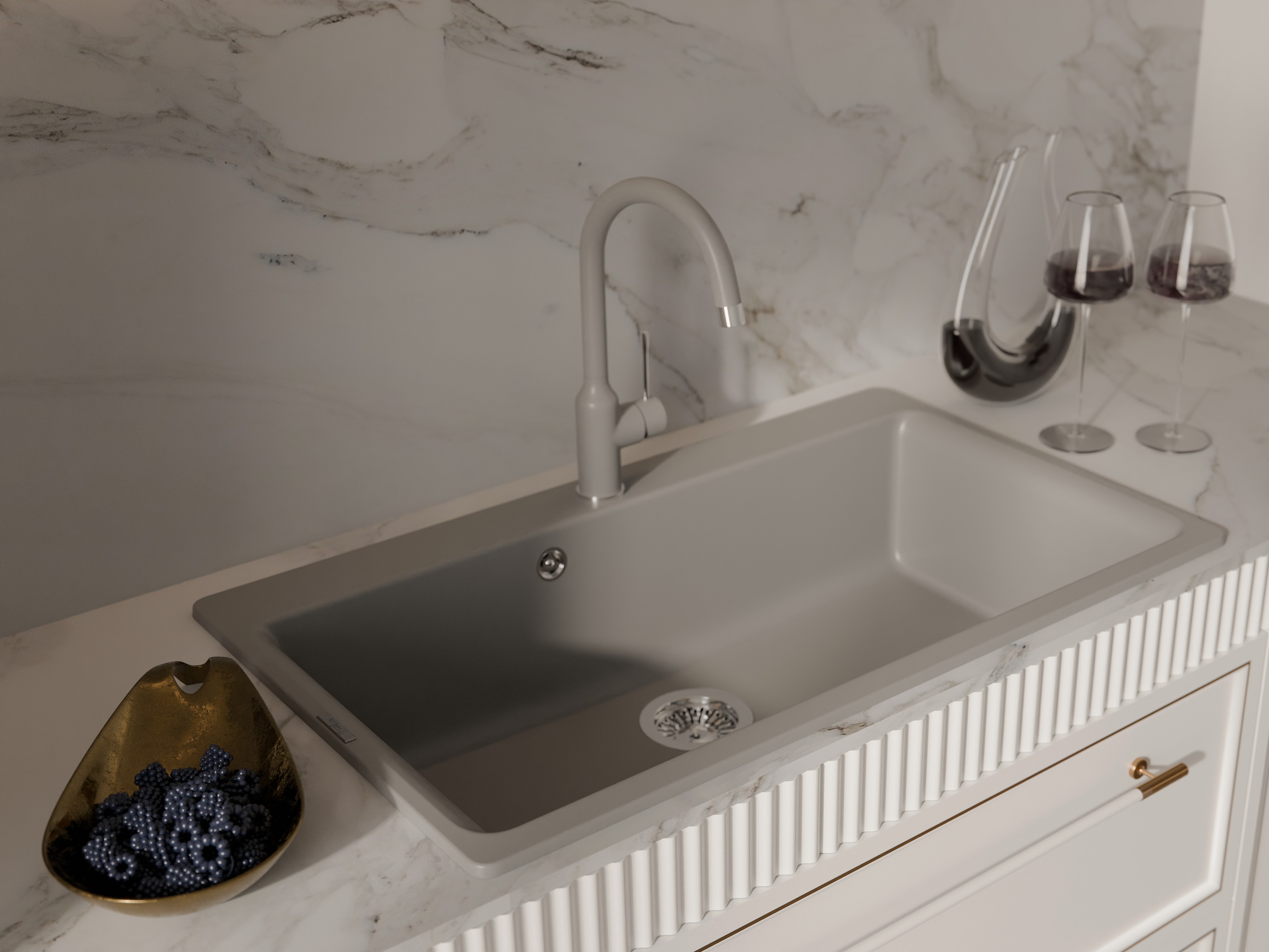 Rivelato Смеситель для кухни Garda U-обр. D-35мм grigio metallizzato/cromo  арт.1923502 grigio cromo