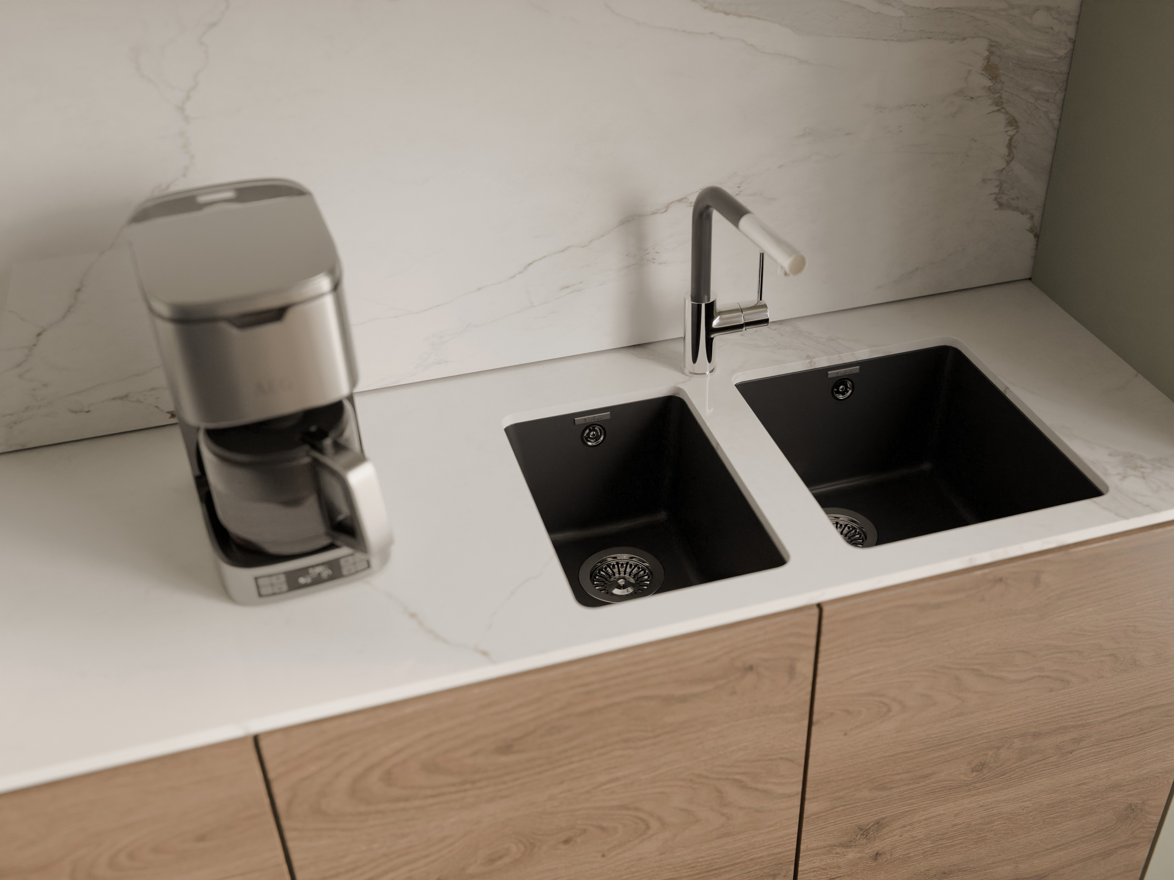RIVELATO Мойка BERKANA 25 подст.монтаж 1-чаш 305*455 antracite арт.BK-25 antracite