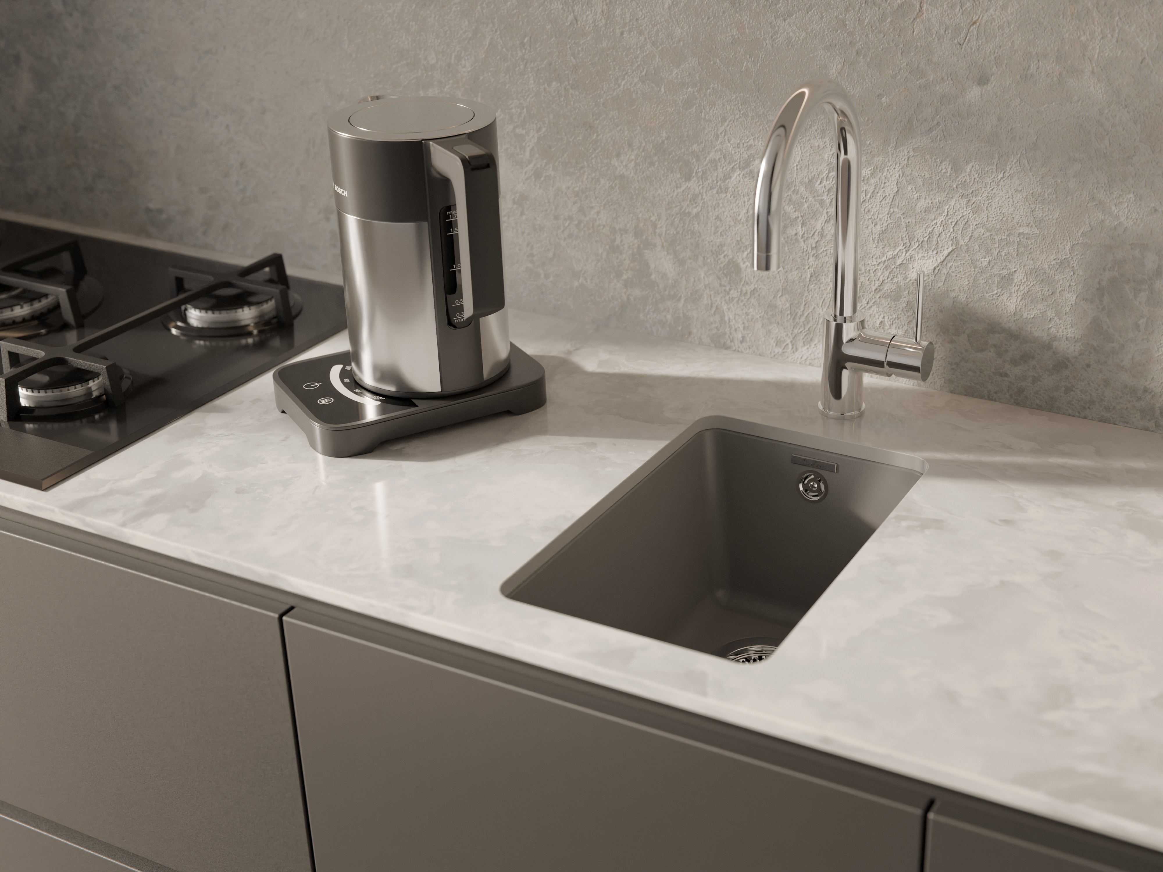 RIVELATO Мойка BERKANA 25 подст.монтаж 1-чаш 305*455 grigio metallizzato арт.BK-25 grigio metallizzato