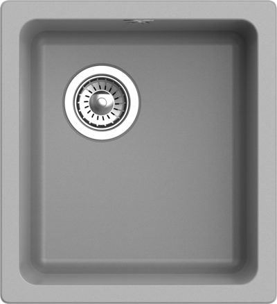 RIVELATO Мойка BERKANA 35 подст.монтаж 1-чаш 415*455 grigio metallizzato арт.BK-35 grigio metallizzato