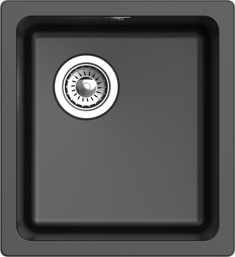 RIVELATO Мойка BERKANA 35 подст.монтаж 1-чаш 415*455 nero арт.BK-35 nero