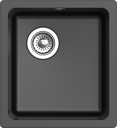 RIVELATO Мойка BERKANA 35 подст.монтаж 1-чаш 415*455 nero арт.BK-35 nero