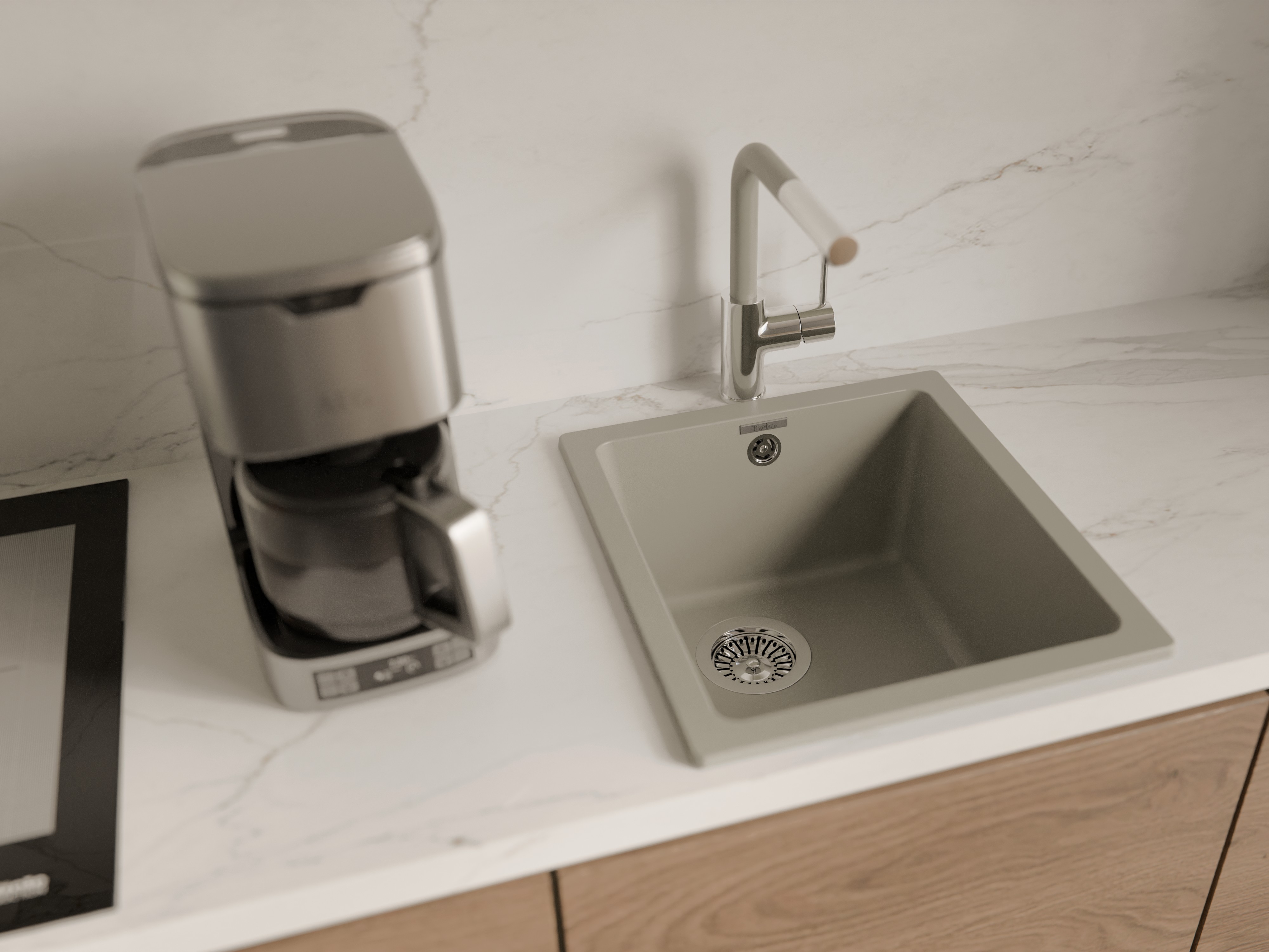 RIVELATO Мойка BERKANA 35 подст.монтаж 1-чаш 415*455 topazio арт.BK-35 topazio