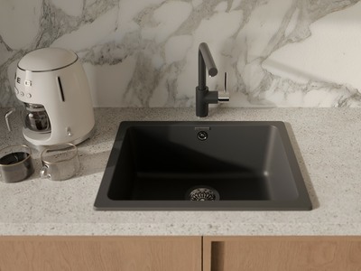 RIVELATO Мойка BERKANA 50 подст.монтаж 1-чаш 560*430 antracite арт.BK-50 antracite