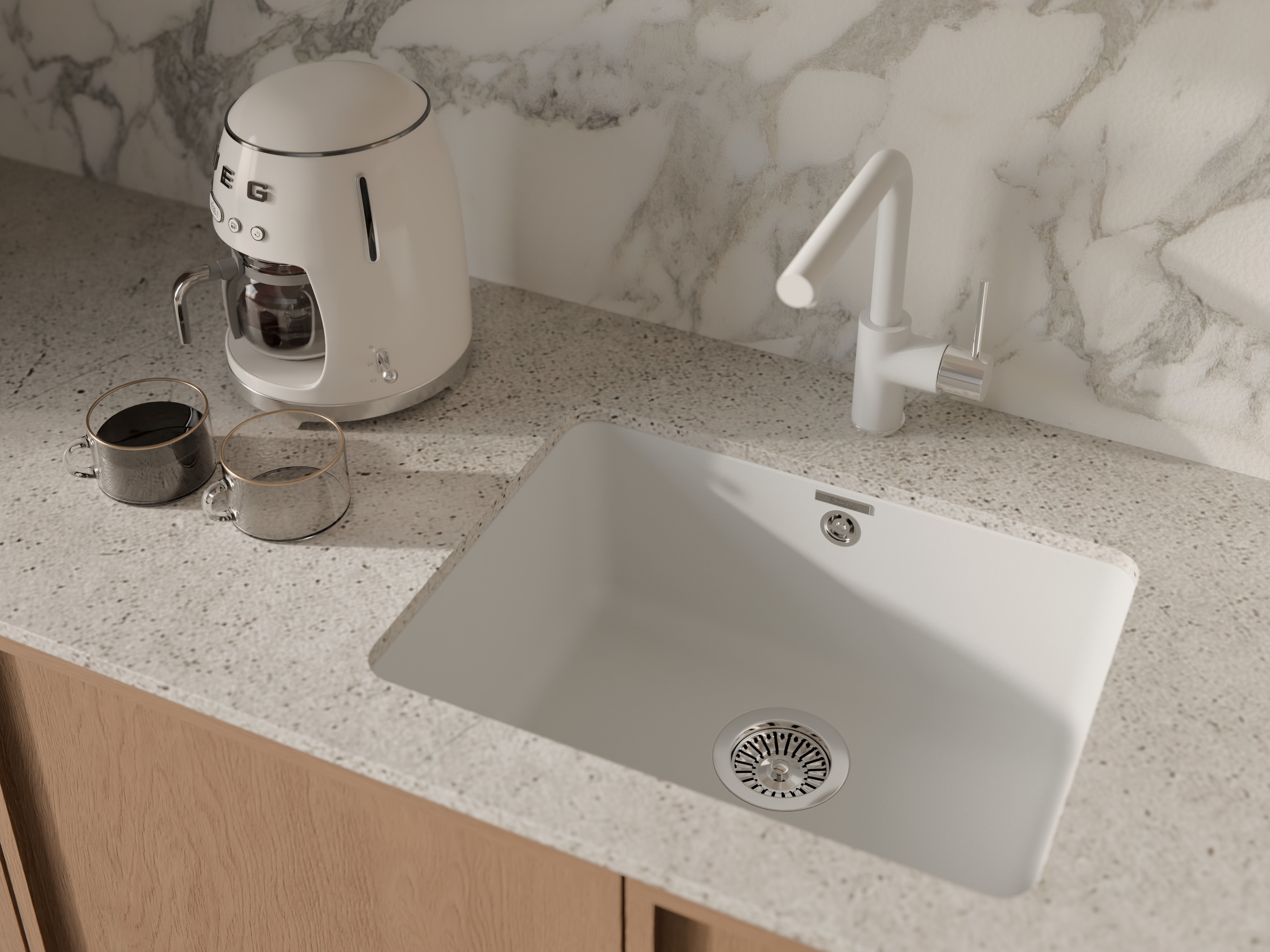 RIVELATO Мойка BERKANA 50 подст.монтаж 1-чаш 560*430 brina арт.BK-50 brina