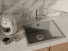 RIVELATO Мойка BERKANA 50 подст.монтаж 1-чаш 560*430 grigio metallizzato арт.BK-50 grigio metallizzato