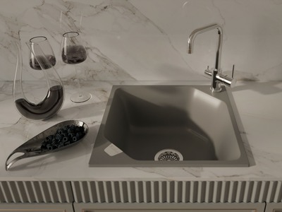 RIVELATO Мойка LOCUS 50  1-чаш 500*500 grigio metallizzato арт.LS-50 grigio metallizzat