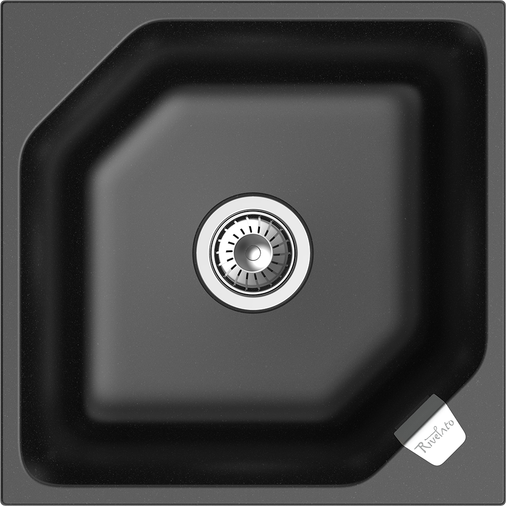 RIVELATO Мойка LOCUS 50  1-чаш 500*500 nero арт.LS-50 nero