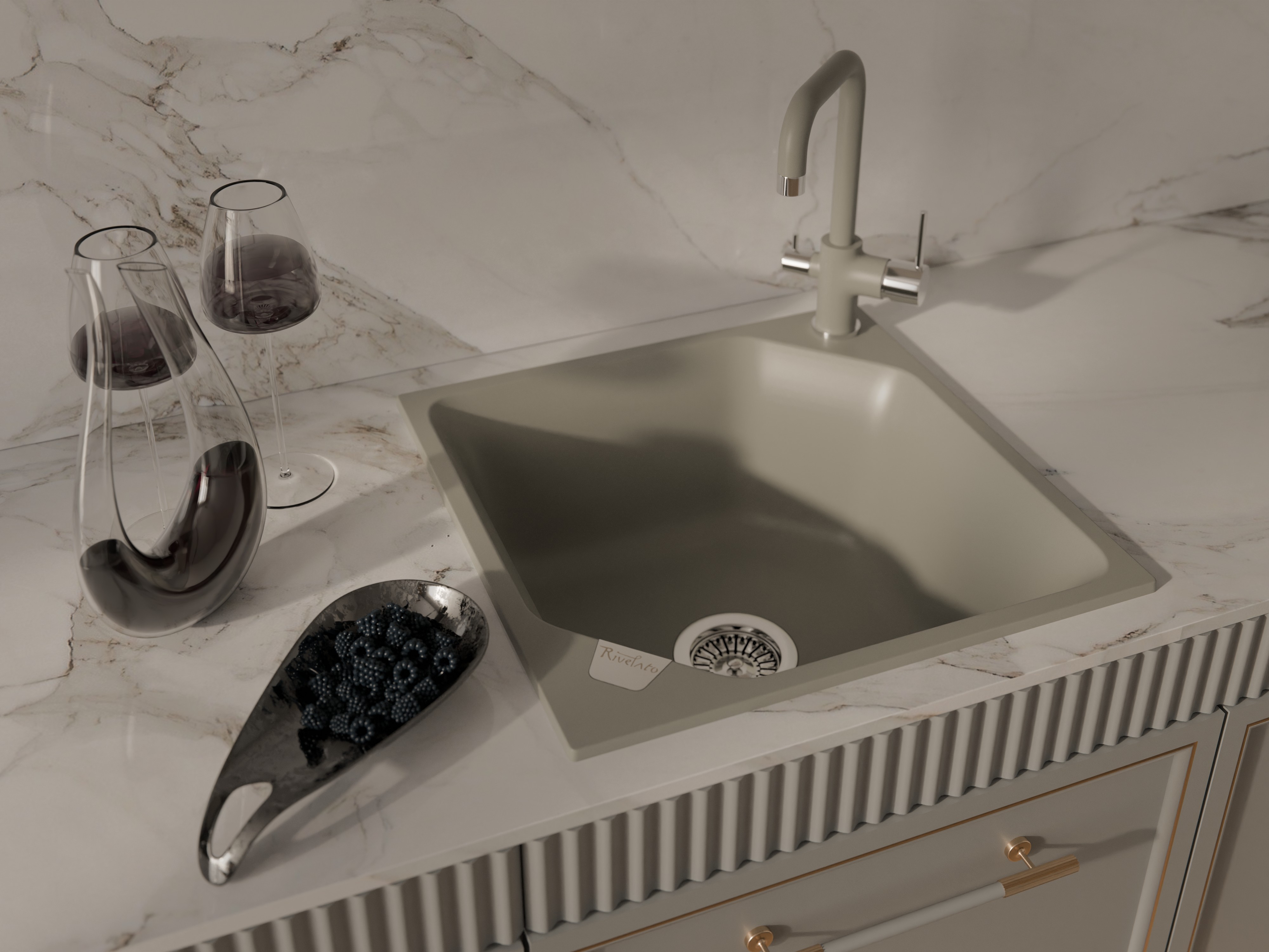 RIVELATO Мойка LOCUS 50  1-чаш 500*500 topazio арт.LS-50 topazio