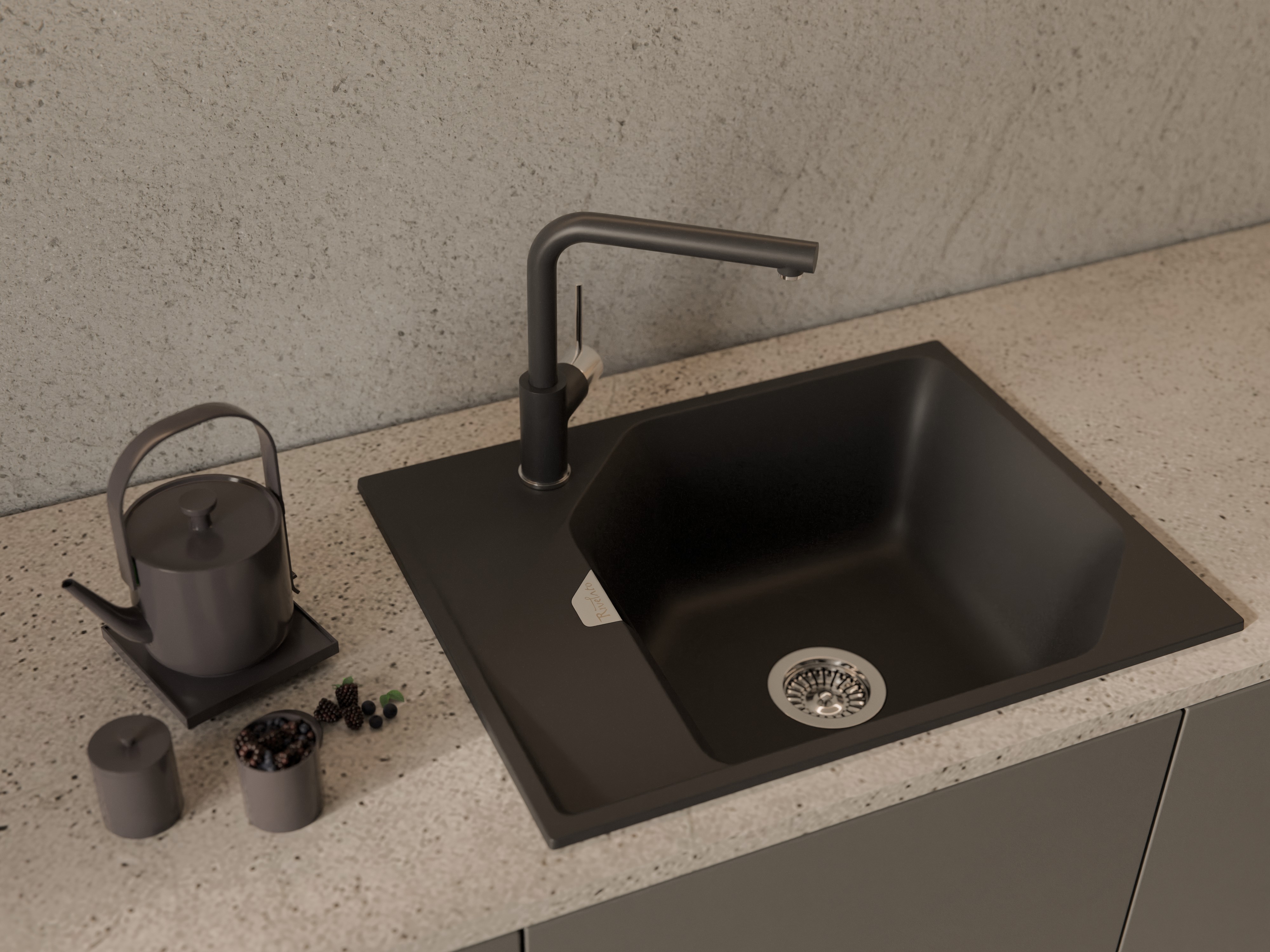 RIVELATO Мойка LOCUS 65  1-чаш 650*500 antracite арт.LS-65 antracite
