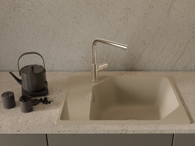 RIVELATO Мойка LOCUS 65  1-чаш 650*500 beige scuro арт.LS-65 beige scuro