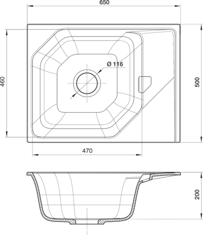RIVELATO Мойка LOCUS 65  1-чаш 650*500 brina арт.LS-65 brina