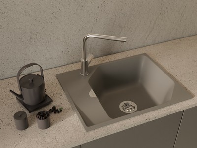 RIVELATO Мойка LOCUS 65  1-чаш 650*500 grigio metallizzato арт.LS-65 grigio metallizzato
