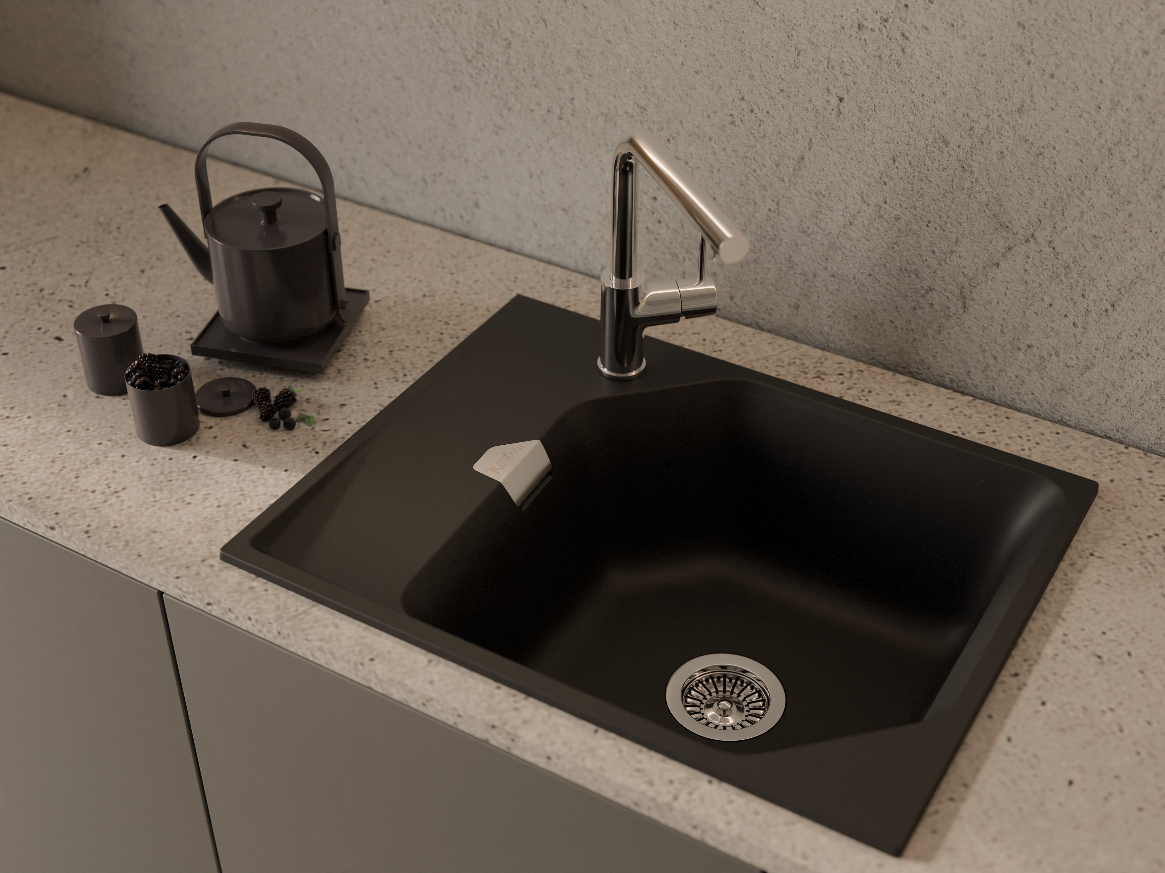 RIVELATO Мойка LOCUS 65  1-чаш 650*500 nero арт.LS-65 nero