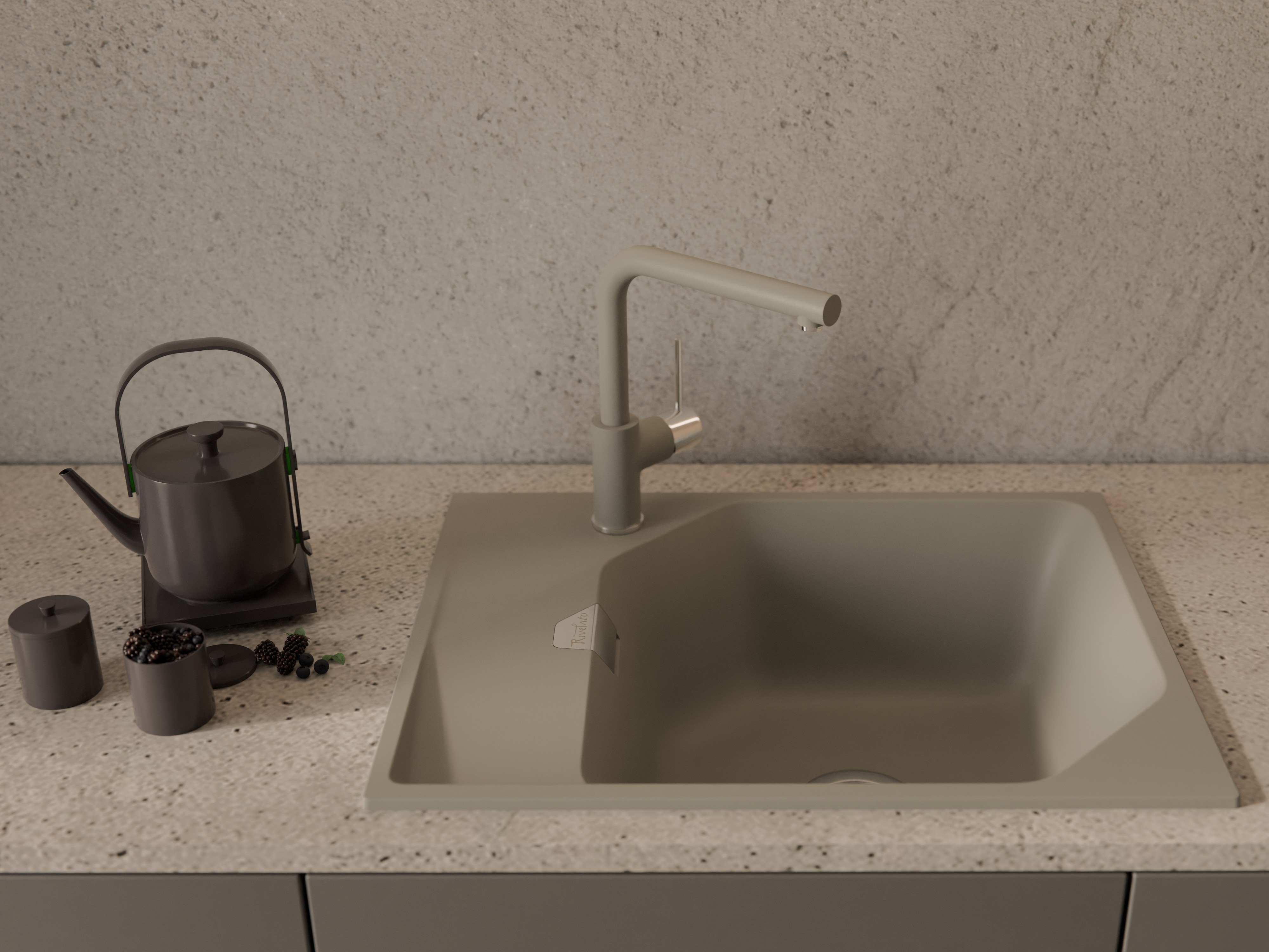RIVELATO Мойка LOCUS 65  1-чаш 650*500 topazio арт.LS-65 topazio