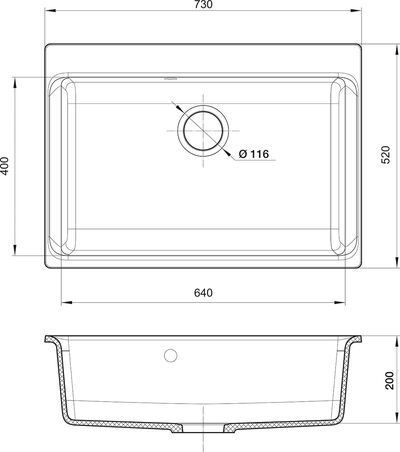 RIVELATO Мойка AXEL 70  1-чаша 730*520мм grigio metallizzato арт.Х-70 grigio metallizzato