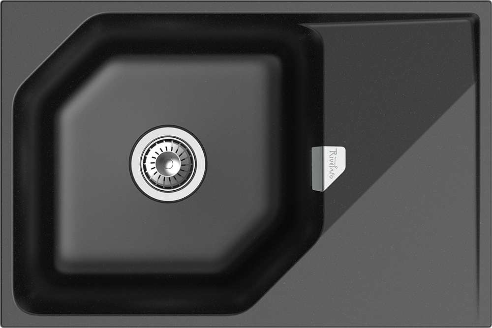 RIVELATO Мойка LOCUS 75  1-чаш 750*500 nero арт.LS-75 nero