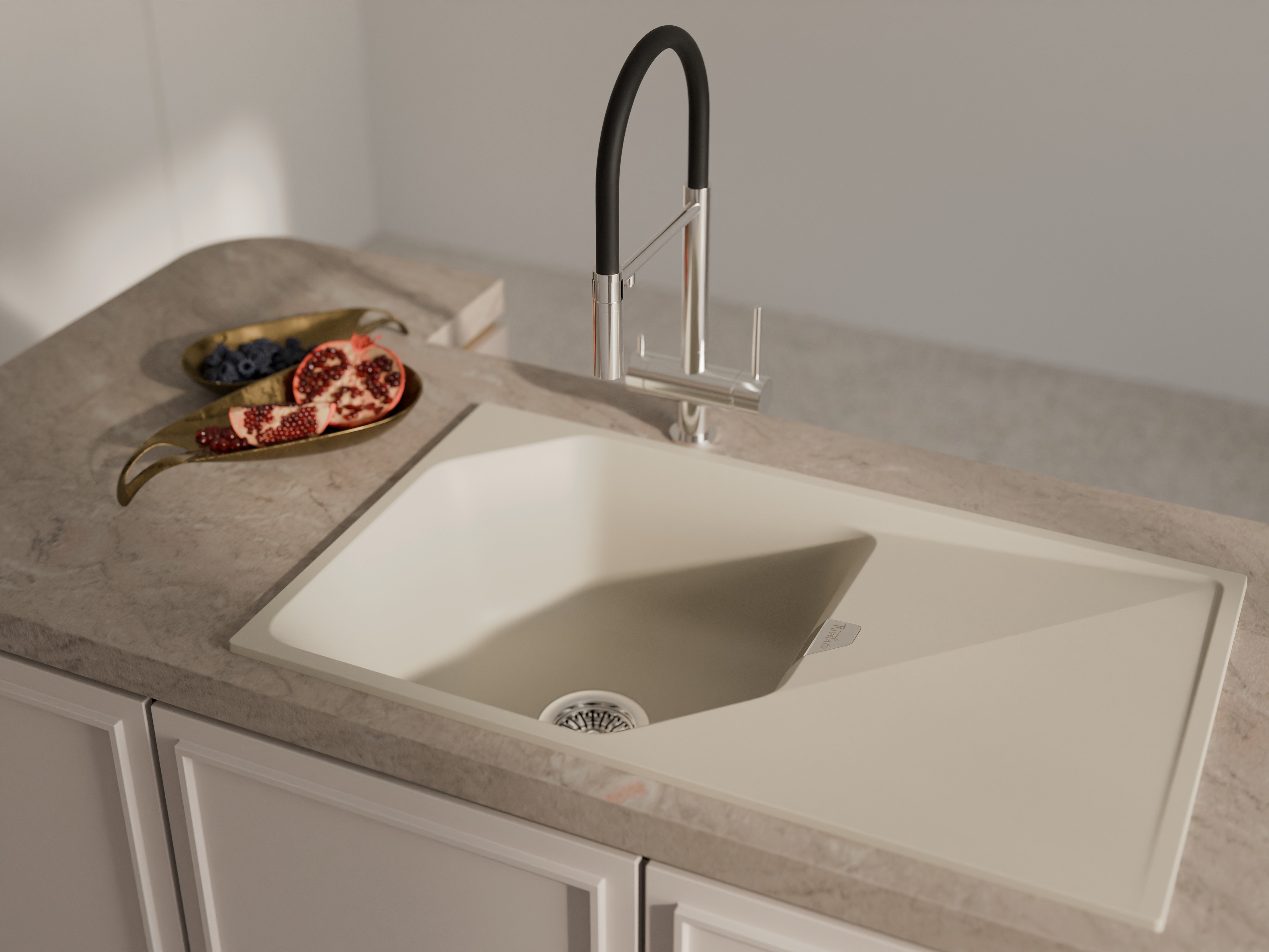 RIVELATO Мойка LOCUS 85  1-чаш 850*500 beige scuro арт.LS-85 beige scuro