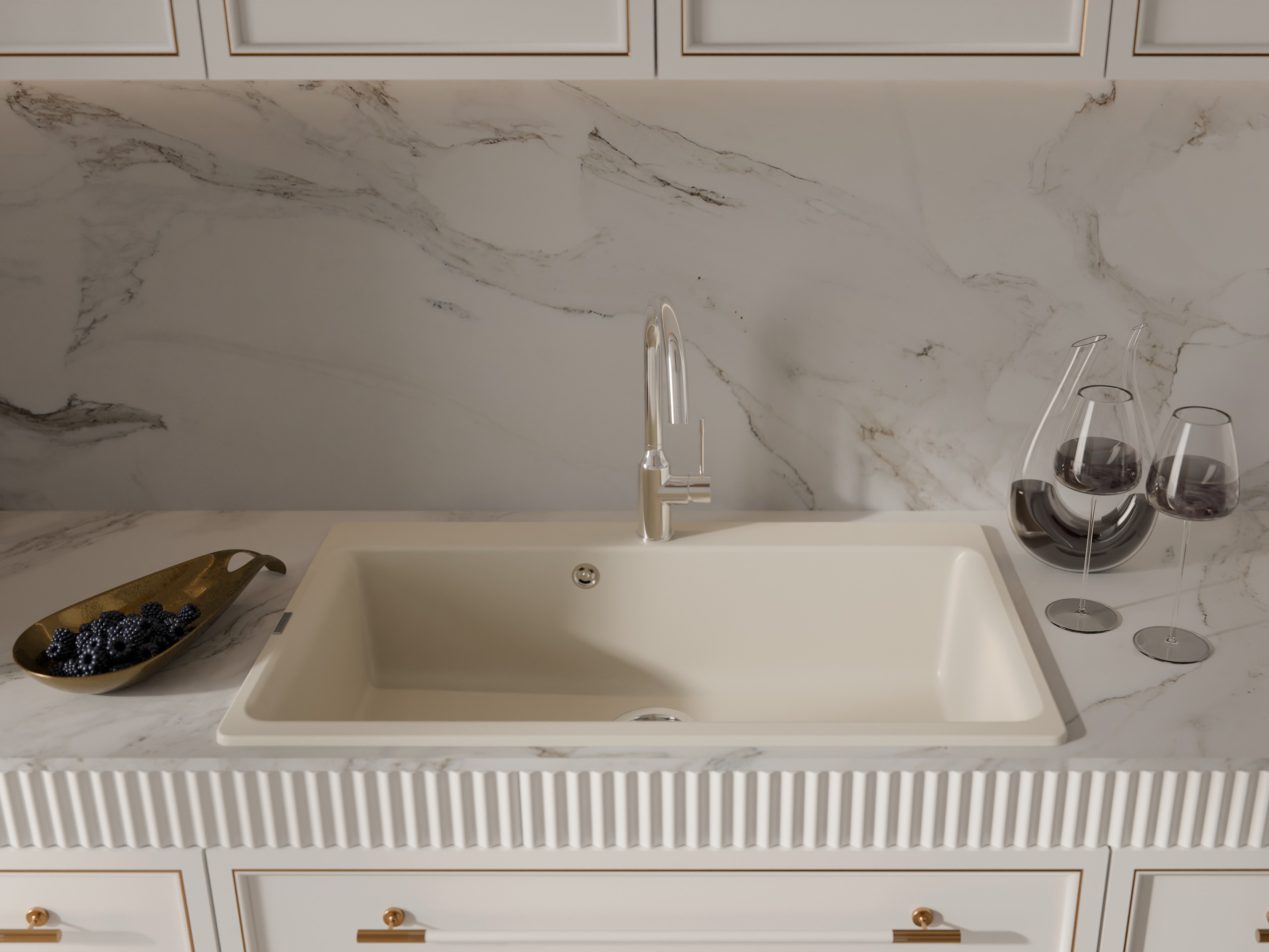 RIVELATO Мойка AXEL 90  1-чаша 870*520мм beige scuro арт.Х-90 beige scuro