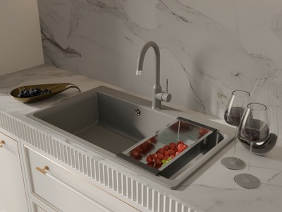RIVELATO Мойка AXEL 90  1-чаша 870*520мм grigio metallizzato арт.Х-90 grigio metallizzato