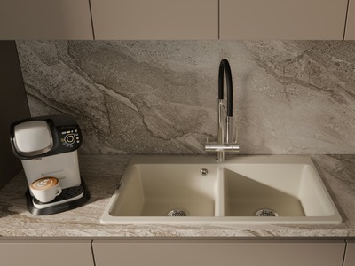 RIVELATO Мойка AXEL 90-2D  2-чаши 870*520мм beige scuro арт.X-90-2D beige scuro