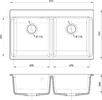 RIVELATO Мойка AXEL 90-2D  2-чаши 870*520мм grigio metallizzato арт.X-90-2D grigio metallizza