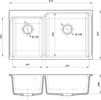 RIVELATO Мойка AXEL 90D  2-чаши 870*520мм antracite арт.X-90D antracite