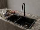 RIVELATO Мойка AXEL 90D  2-чаши 870*520мм nero арт.X-90D nero