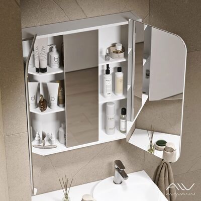 Шкаф зеркальный COSMETIC Light -80 белый Alavann 