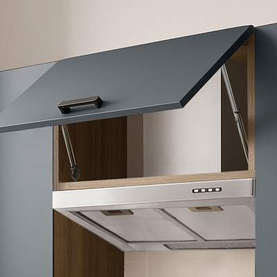 Шкаф горизонтальный над вытяжкой 60 цвет Графит/Дуб вотан SANTREK HOME (ЛДСП)