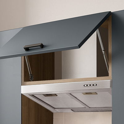 Шкаф горизонтальный над вытяжкой 50 цвет Графит/Дуб вотан SANTREK HOME (ЛДСП)