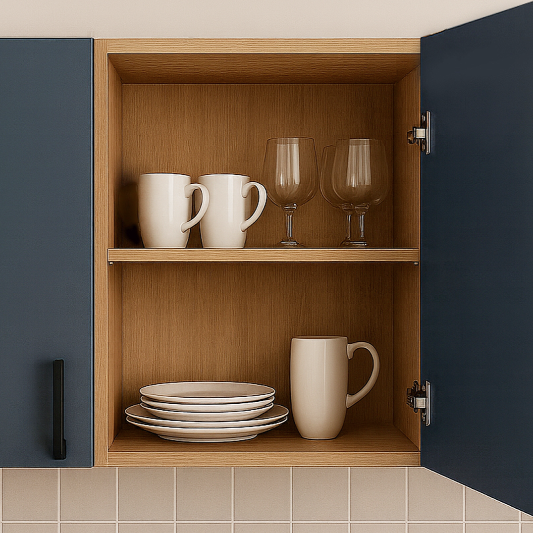 Шкаф для посуды 50 цвет Графит/Дуб вотан SANTREK HOME (ЛДСП)