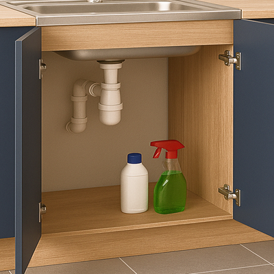 Тумба 80*50 цвет Графит/Дуб вотан (2 дверцы) SANTREK HOME (ЛДСП)