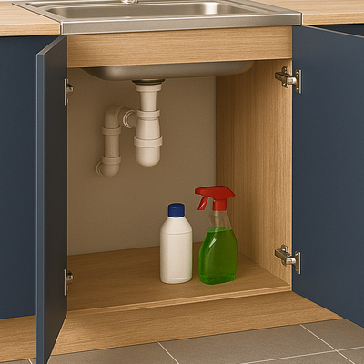 Тумба 60*60 цвет Графит/Дуб вотан (2 дверцы) SANTREK HOME (ЛДСП)