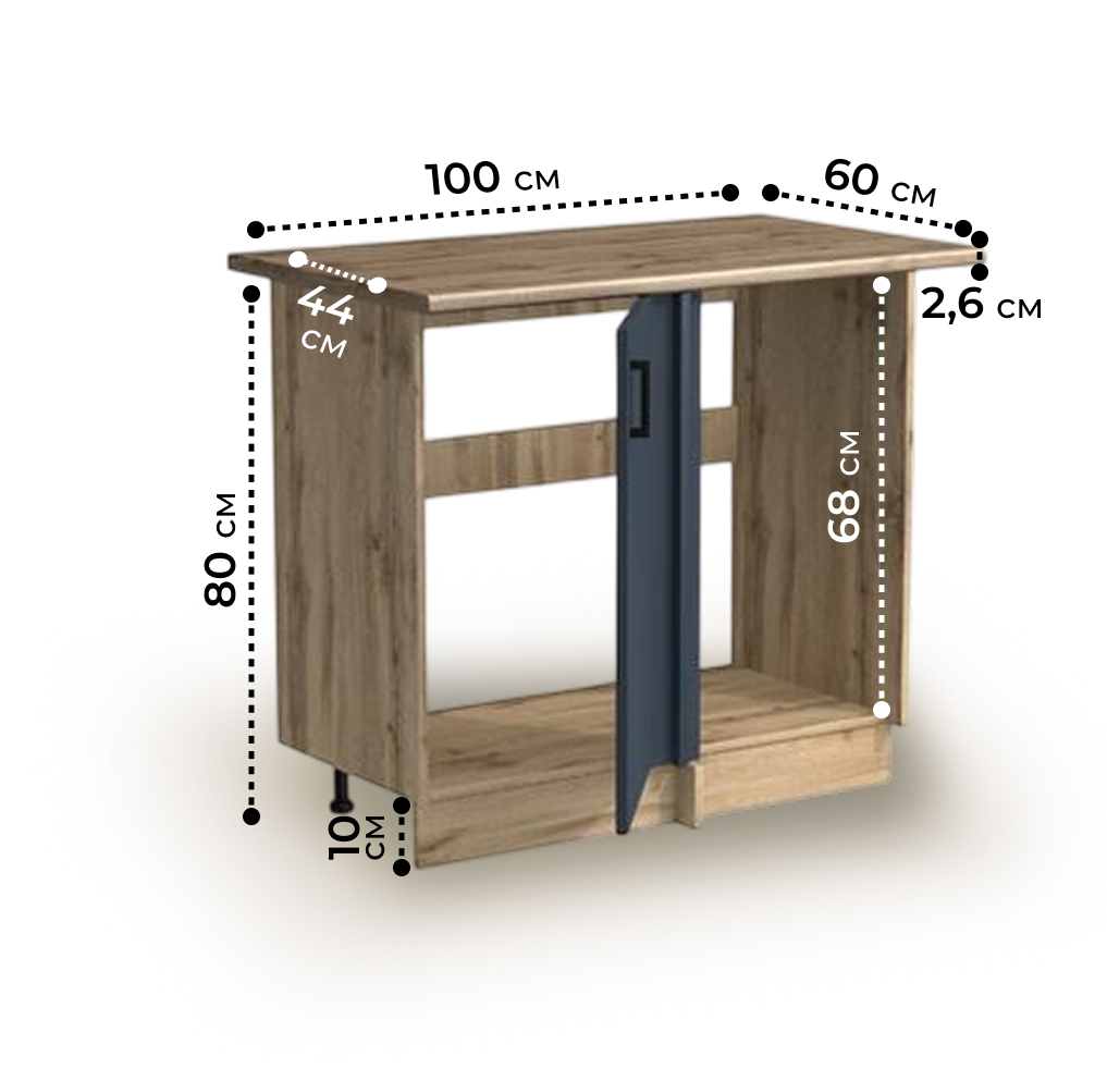 Рабочий стол угловой универсальный 100 цвет Графит/Дуб вотан столешница Дуб вотан SANTREK HOME (ЛДСП)