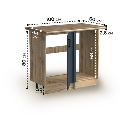 Рабочий стол угловой универсальный 100 цвет Графит/Дуб вотан столешница Дуб вотан SANTREK HOME (ЛДСП)