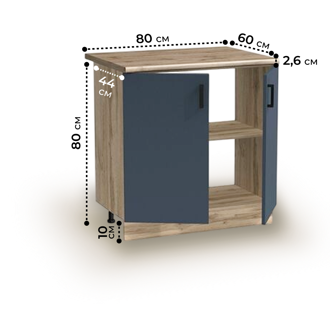 Рабочий стол 80 цвет Графит/Дуб вотан столешница Дуб вотан SANTREK HOME (ЛДСП)