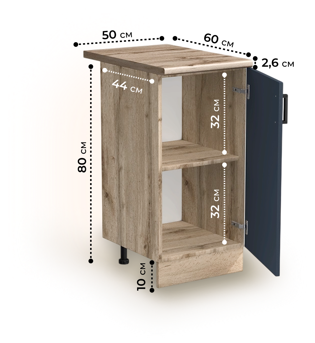 Рабочий стол 50 цвет Графит/Дуб вотан столешница Дуб вотан SANTREK HOME (ЛДСП)