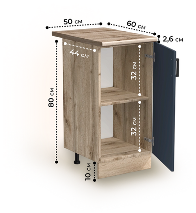 Рабочий стол 50 цвет Графит/Дуб вотан столешница Дуб вотан SANTREK HOME (ЛДСП)