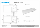 Умывальник "Марсал 110" правый литьевой мрамор, 1098х483х145 над стиральной машиной, без кронштейнов., с крепл. и декорат.накладка г. Ульяновск