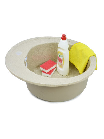 Мойка SANTREK AQUA PRO ROUND SA-R510 D=510 мм, круглая (песок-302) (+сифон)