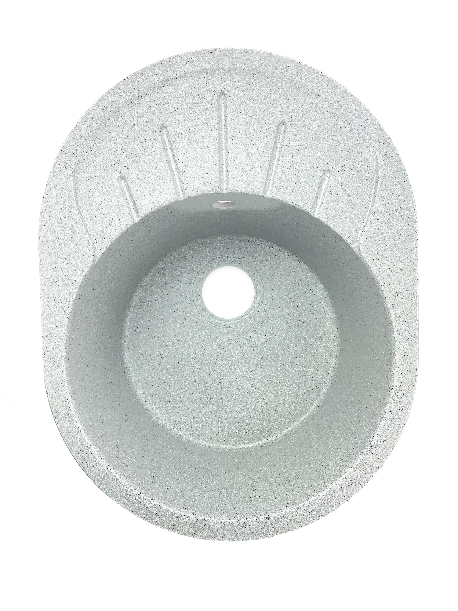 Мойка SANTREK AQUA PRO ROUND SA-R580L чаша + крыло 580*450 мм (серый-310) (+сифон)