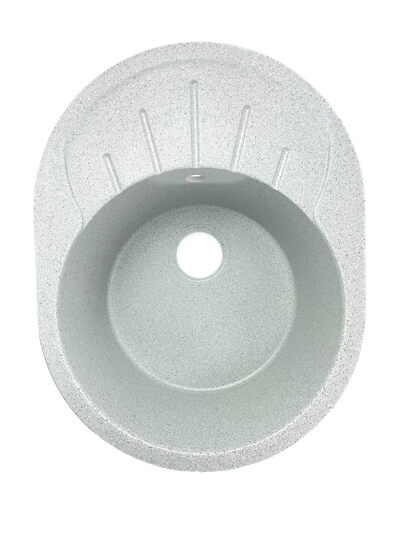 Мойка SANTREK AQUA PRO ROUND SA-R580L чаша + крыло 580*450 мм (серый-310) (+сифон)