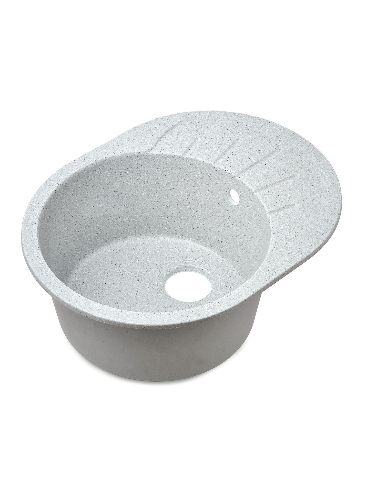 Мойка SANTREK AQUA PRO ROUND SA-R580L чаша + крыло 580*450 мм (серый-310) (+сифон)