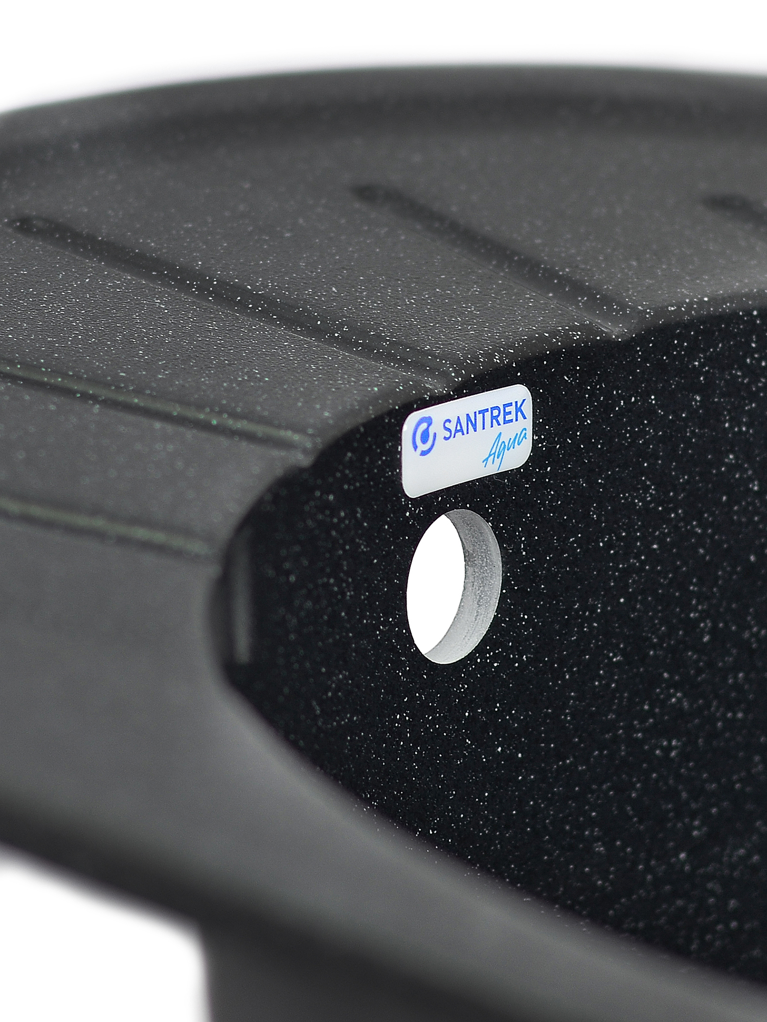 Мойка SANTREK AQUA PRO ROUND SA-R580L чаша + крыло 580*450 мм (черный-308) (+сифон)