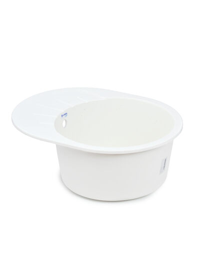 Мойка SANTREK AQUA PRO ROUND SA-R580L чаша + крыло 580*450 мм (иней-321) (+сифон)