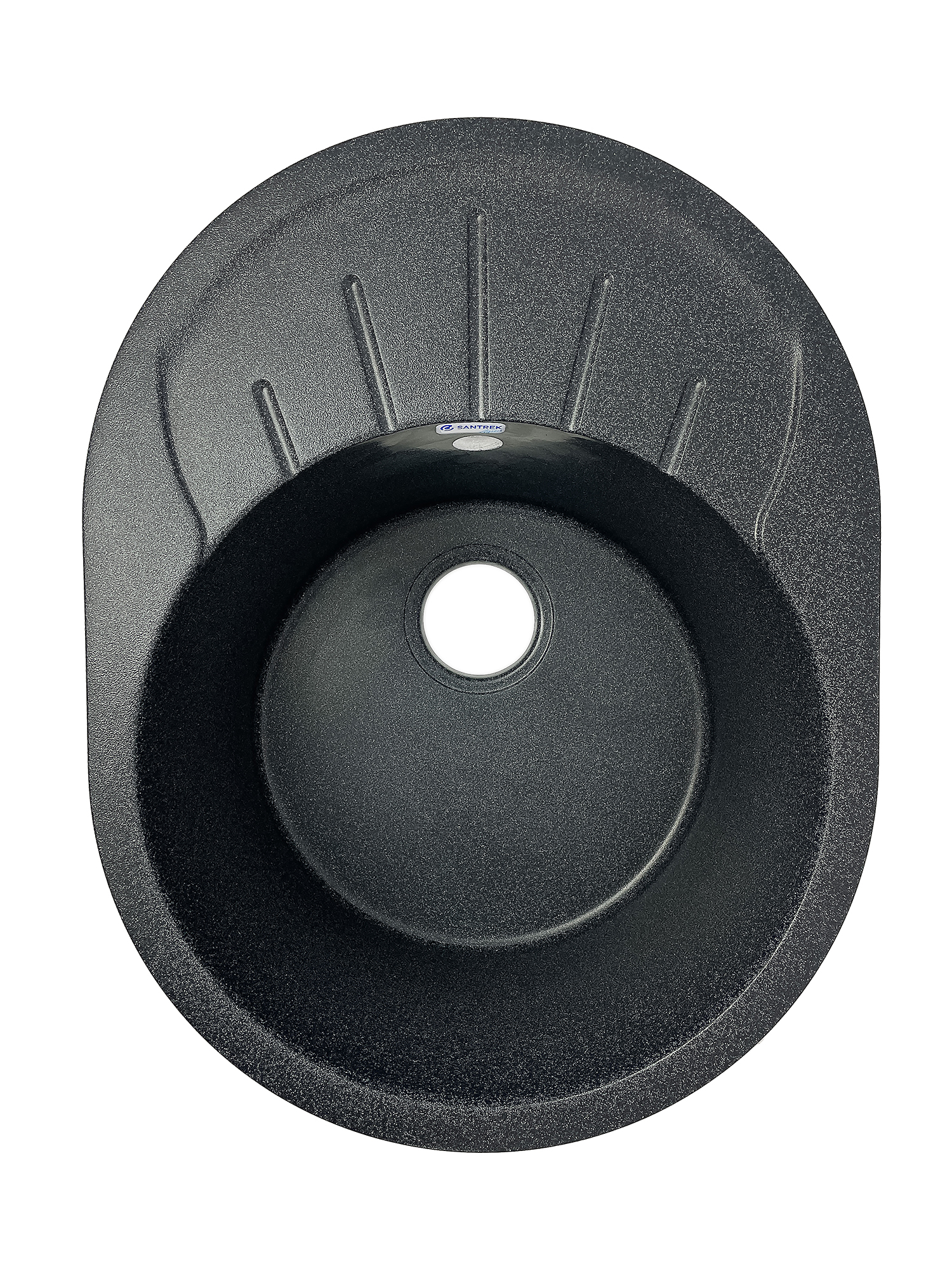 Мойка SANTREK AQUA PRO ROUND SA-R580L чаша + крыло 580*450 мм (графит-309) (+сифон)