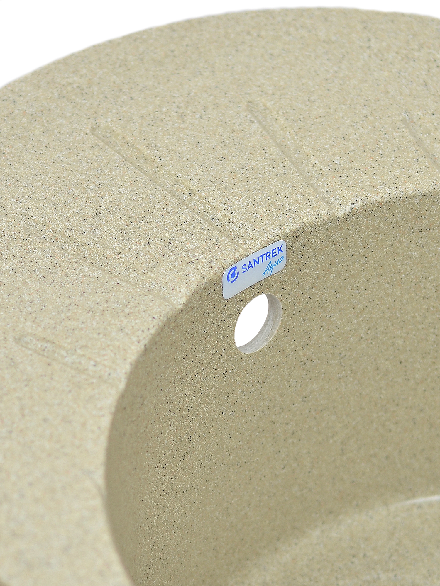 Мойка SANTREK AQUA PRO ROUND SA-R580L чаша + крыло 580*450 мм (песок-302) (+сифон)