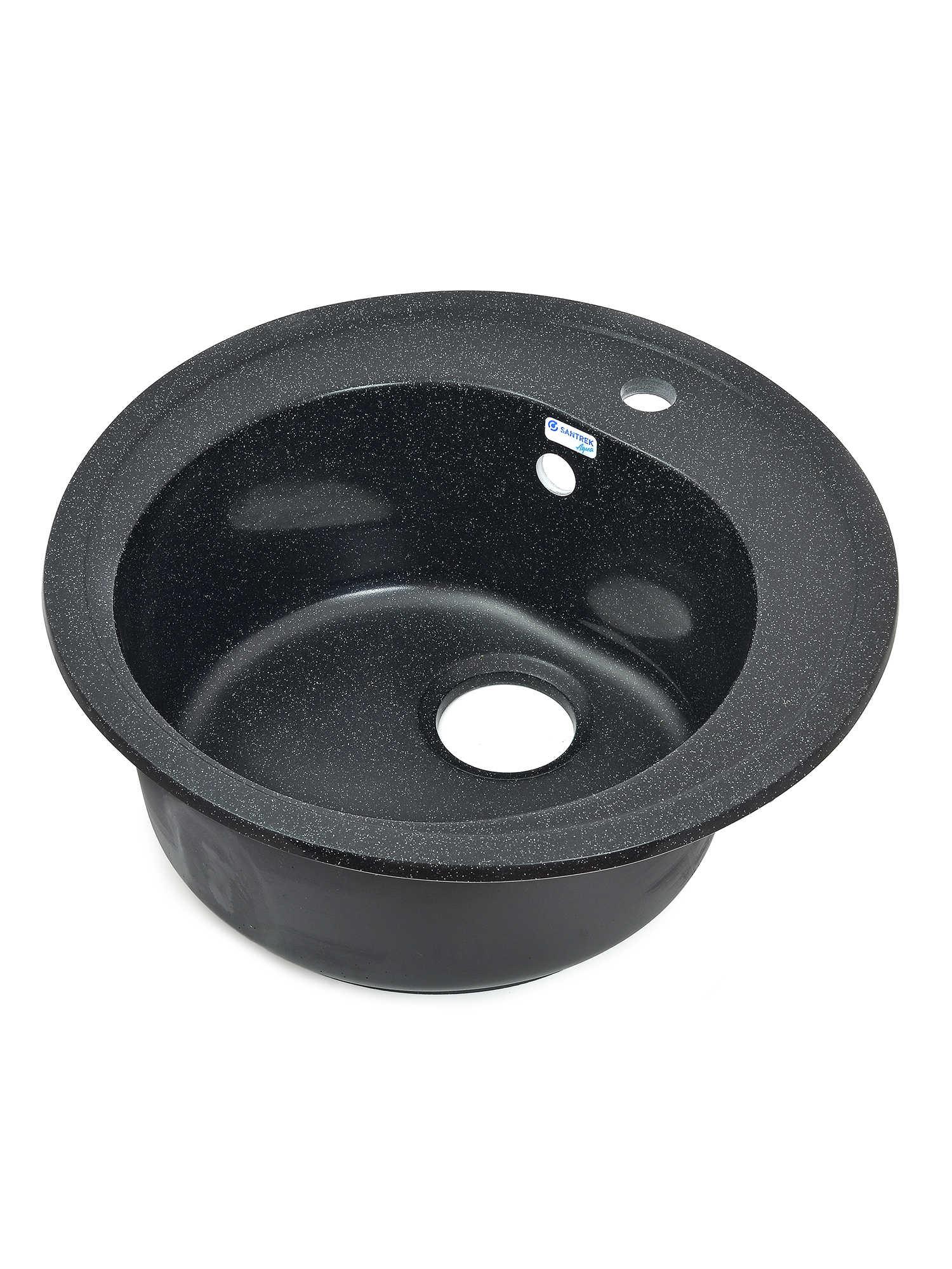 Мойка SANTREK AQUA PRO ROUND SA-R510 D=510 мм, круглая (черный-308) (+сифон)